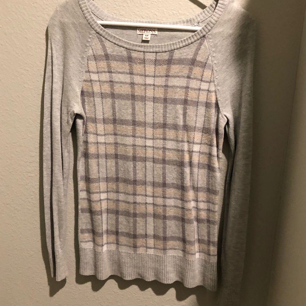 Grey Plaid Sweater